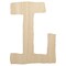 Letter L Uppercase Cute Typewriter Font Unfinished Wood Shape Piece Cutout for DIY Craft Projects